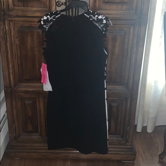 Betsy Johnson white with black lace dress. - Picture 2 of 2
